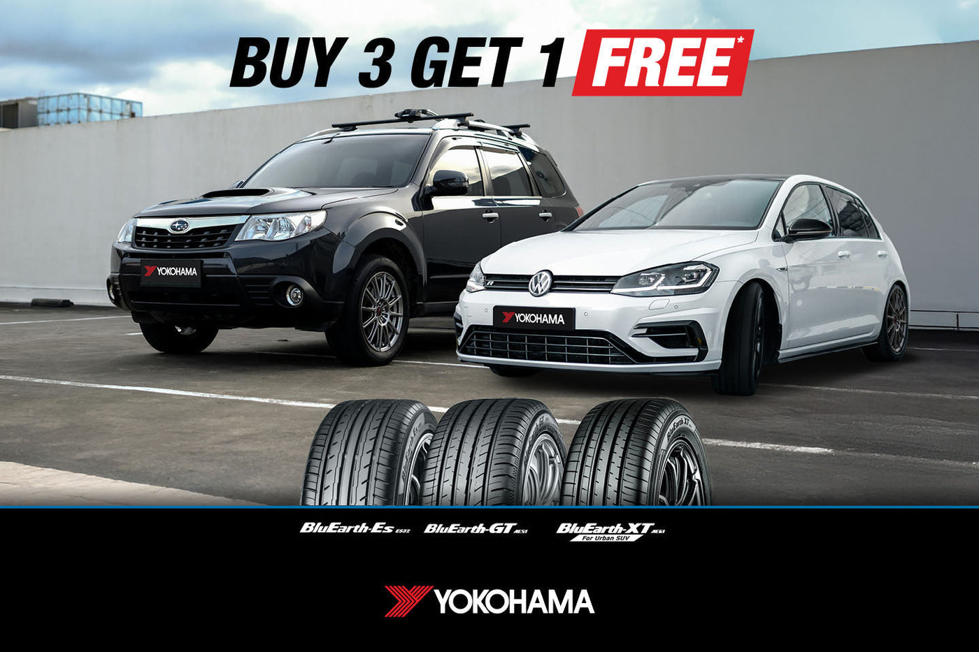 Yokohama SUV & Car Buy 3 Get 1 Free Tyre Deals