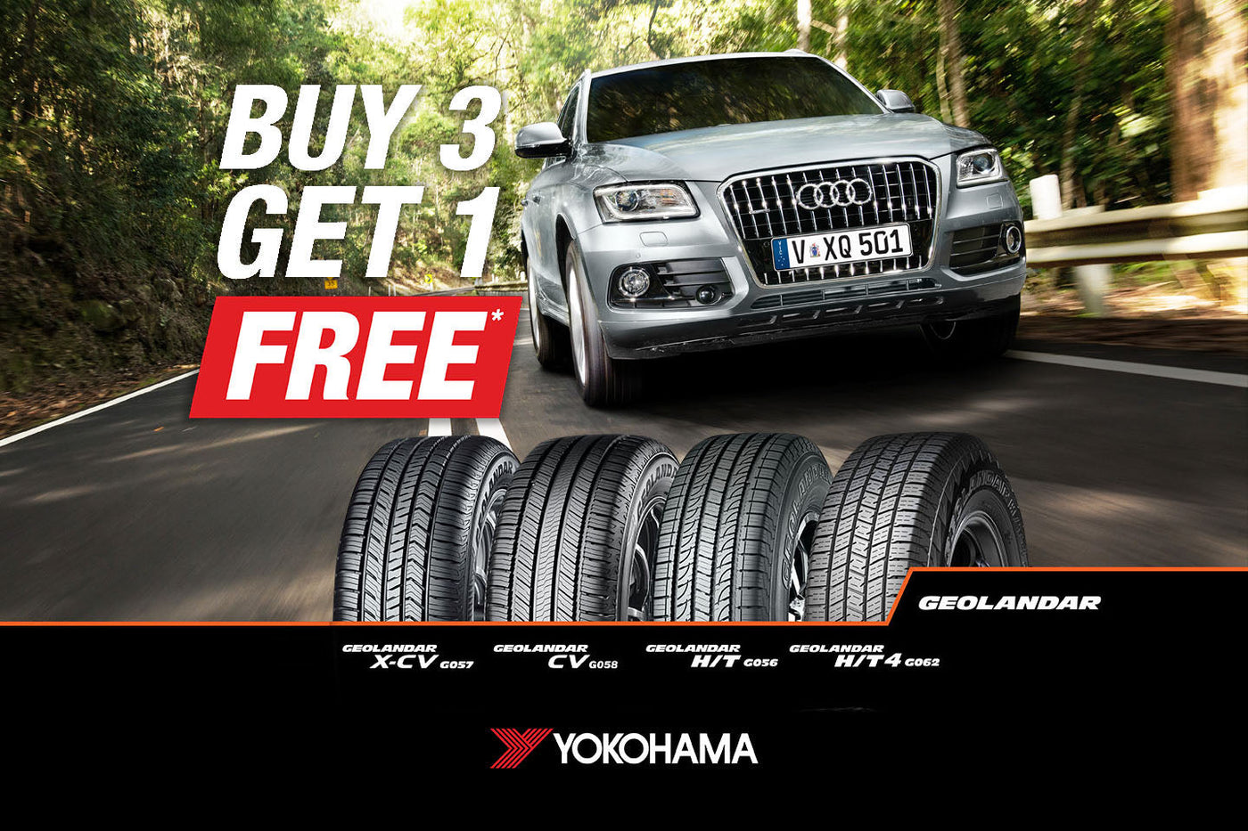 Yokohama Geolandar SUV, HT & OEM Buy 3 Get 1 Free Tyres