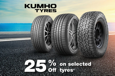 Kumho 25% Off Selected Car, SUV & 4x4 Tyres