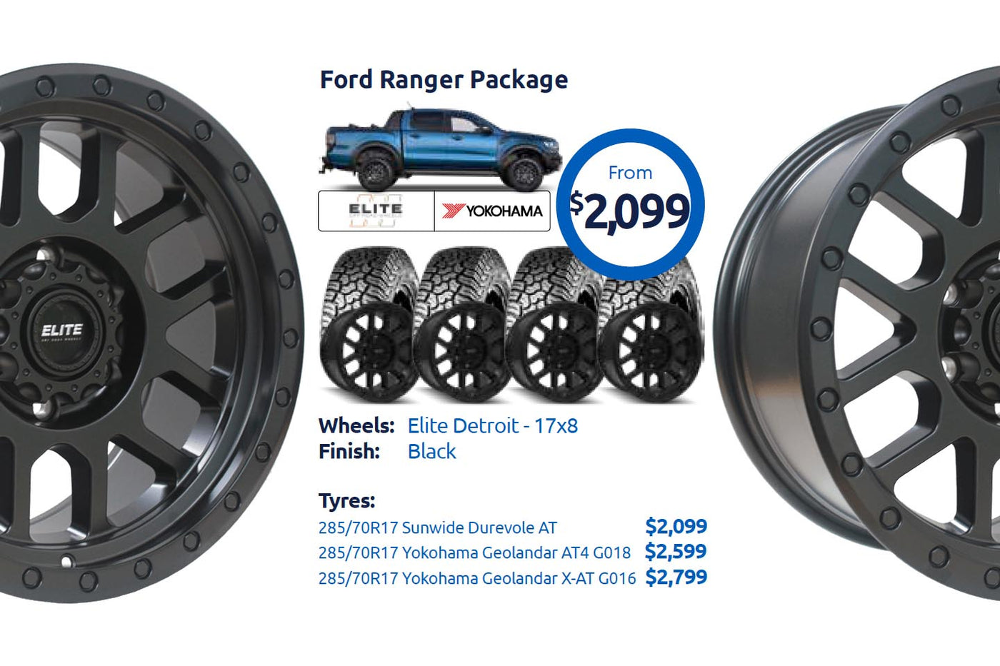 Ford Ranger Elite Detroit Wheel and Tyre Package