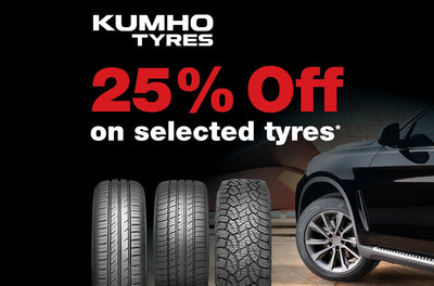 Kumho 25% Off Selected Car, SUV & 4x4 Tyres