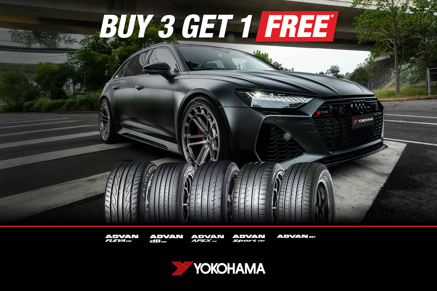 Yokohama ADVAN Buy 3 Get 1 Free Tyres