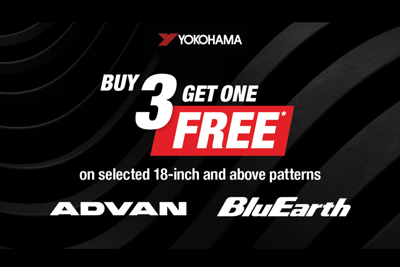 Yokohama 18 to 24 Inch Car Tyre Buy 3 Get 1 Free Tyre Deals