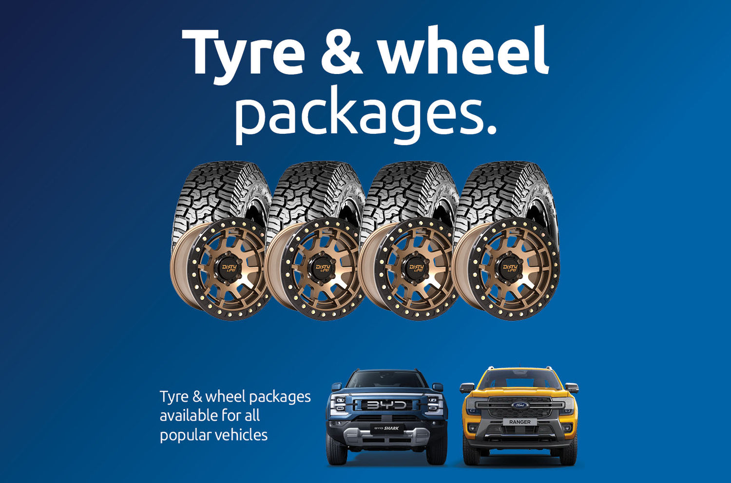 Ford Range and BYD Shark wheel and tyre packages