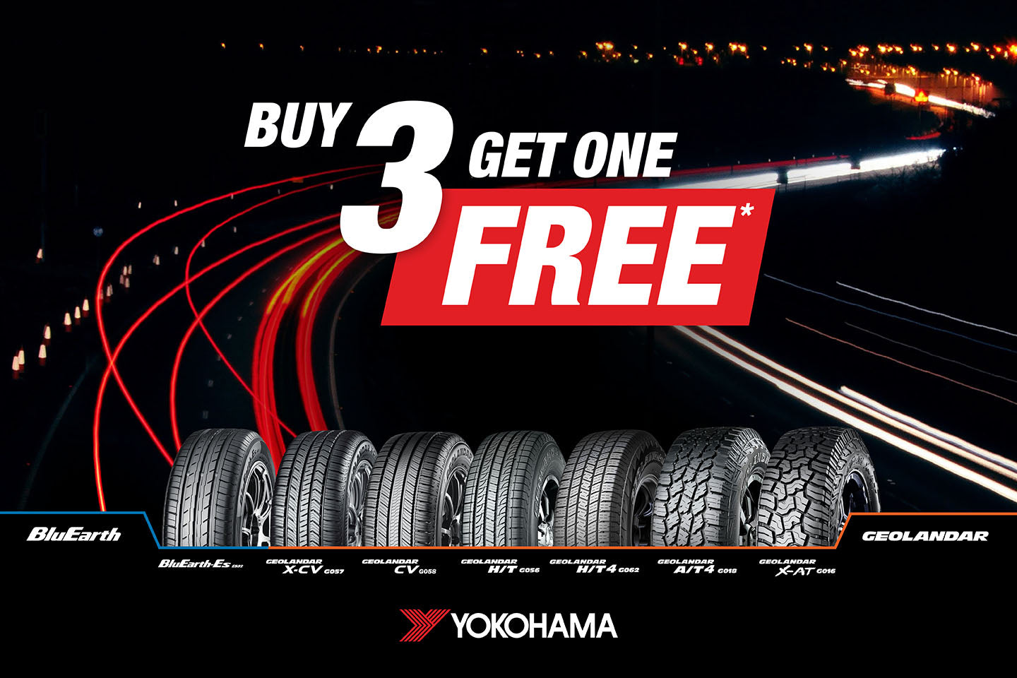 Yokohama Buy 3 Get 1 Free tyres July 2026